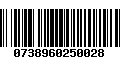 Código de Barras 0738960250028