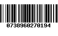 Código de Barras 0738960270194