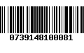 Código de Barras 0739148100081