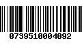 Código de Barras 0739510004092