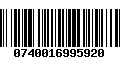 Código de Barras 0740016995920