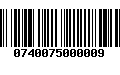 Código de Barras 0740075000009