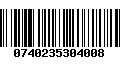 Código de Barras 0740235304008