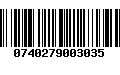 Código de Barras 0740279003035