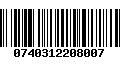 Código de Barras 0740312208007