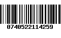 Código de Barras 0740522114259