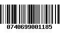 Código de Barras 0740699001185