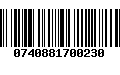 Código de Barras 0740881700230