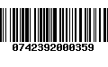 Código de Barras 0742392000359