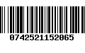 Código de Barras 0742521152065