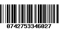Código de Barras 0742753346027