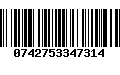 Código de Barras 0742753347314