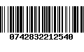 Código de Barras 0742832212540