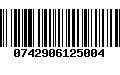 Código de Barras 0742906125004