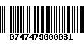 Código de Barras 0747479000031