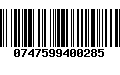 Código de Barras 0747599400285