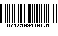 Código de Barras 0747599410031