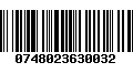 Código de Barras 0748023630032