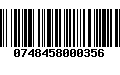 Código de Barras 0748458000356