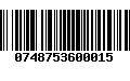 Código de Barras 0748753600015