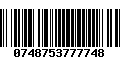 Código de Barras 0748753777748