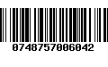 Código de Barras 0748757006042