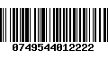 Código de Barras 0749544012222