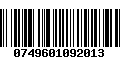 Código de Barras 0749601092013