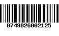 Código de Barras 0749826002125