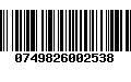 Código de Barras 0749826002538