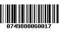 Código de Barras 0749880060017