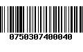 Código de Barras 0750307400040