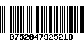 Código de Barras 0752047925210