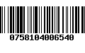 Código de Barras 0758104006540