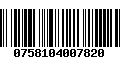 Código de Barras 0758104007820