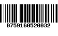 Código de Barras 0759160520032