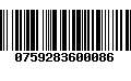 Código de Barras 0759283600086