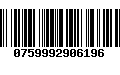 Código de Barras 0759992906196