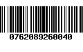Código de Barras 0762089260040