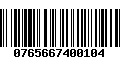 Código de Barras 0765667400104