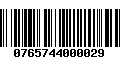 Código de Barras 0765744000029