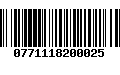 Código de Barras 0771118200025