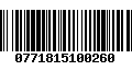 Código de Barras 0771815100260