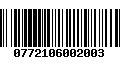 Código de Barras 0772106002003