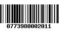 Código de Barras 0773980002011