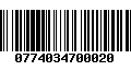 Código de Barras 0774034700020