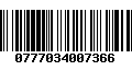 Código de Barras 0777034007366