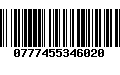 Código de Barras 0777455346020