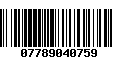 Código de Barras 07789040759
