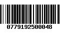 Código de Barras 0779192500048